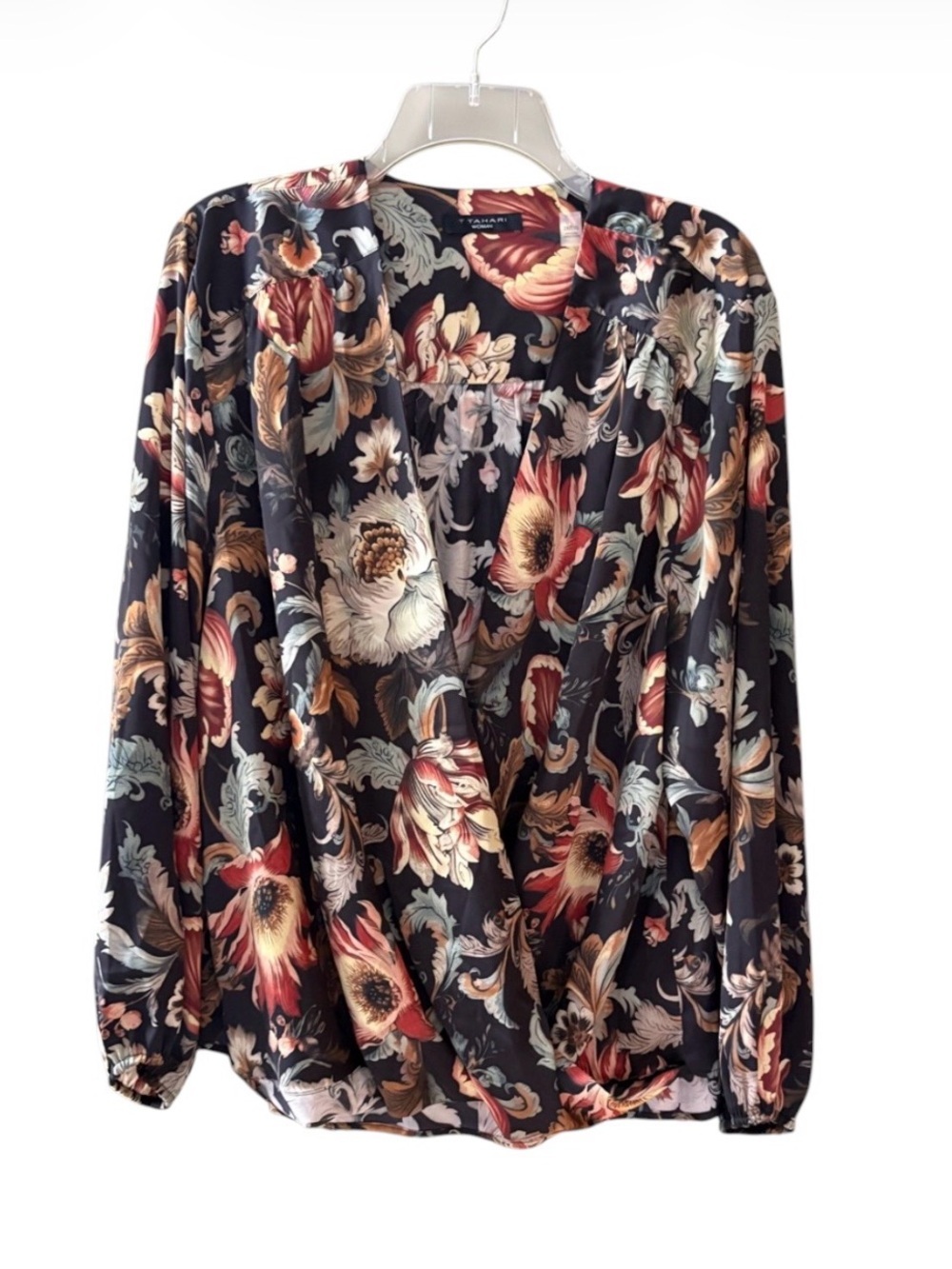 LIKE NEW TAHARI WOMAN faux wrap floral blouse Size 2X